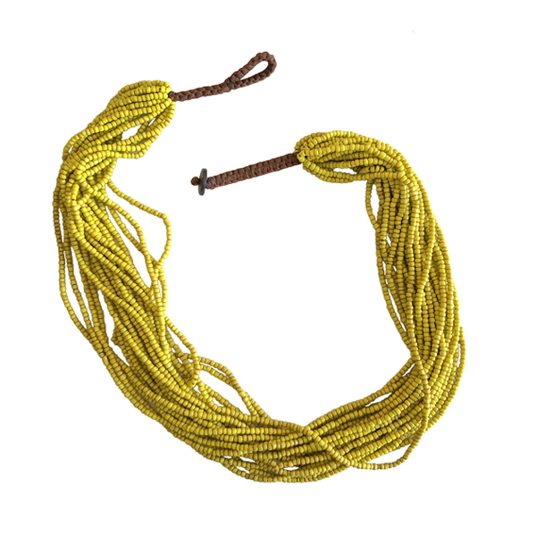 LLB120-Jaune - Collier Naga...